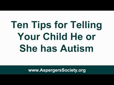 Telling Children They Have Autism or Aspergers Syndrome